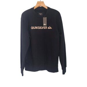 Quicksilver‎ Sweatshirt Pullover Crewneck Black Mens Medium New With Tags
